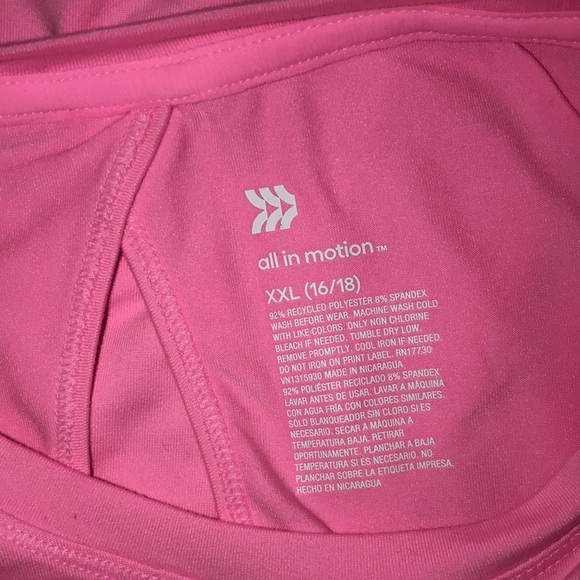 🐠All In Motion Girls Pink Dri Fit Active Top Size 16/18 | NWT - Picture 4 of 4